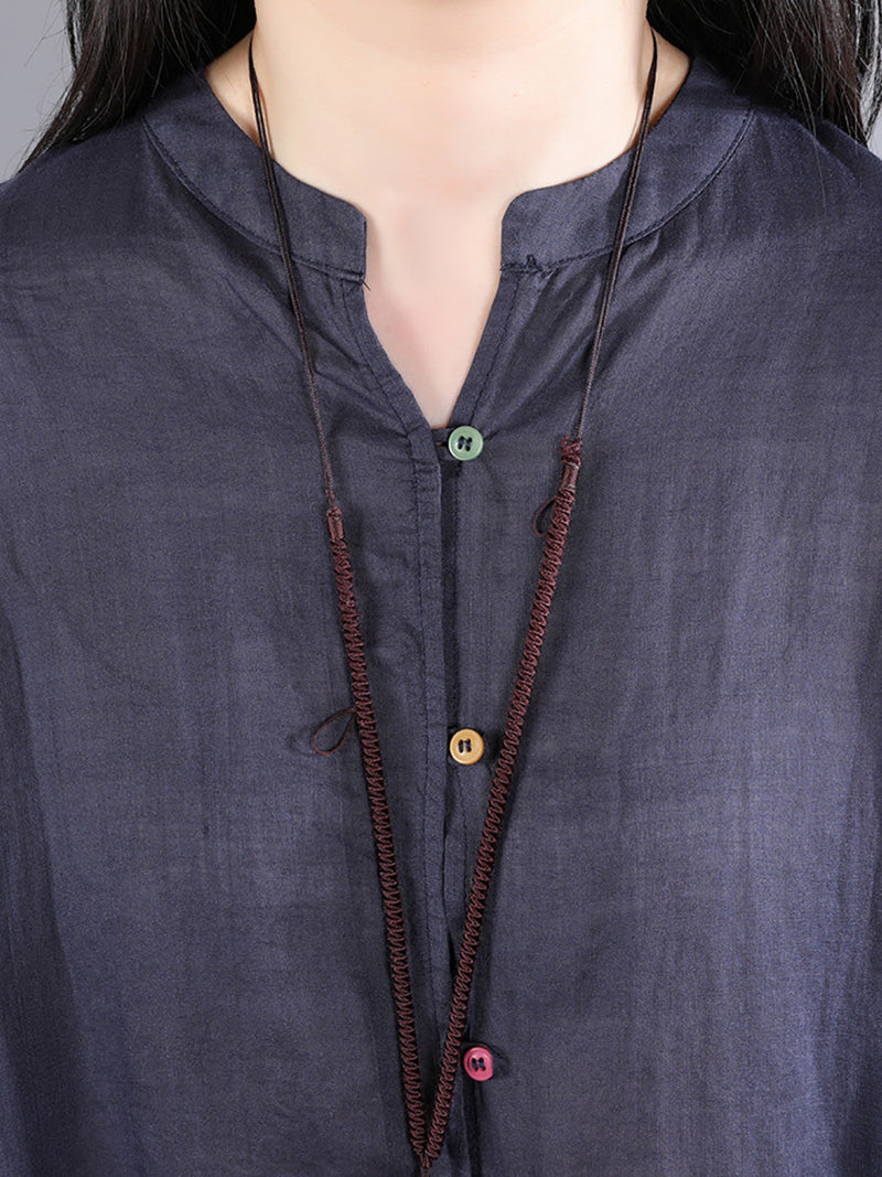 Artsy Button-up 100%ramie Blouse Pa1040