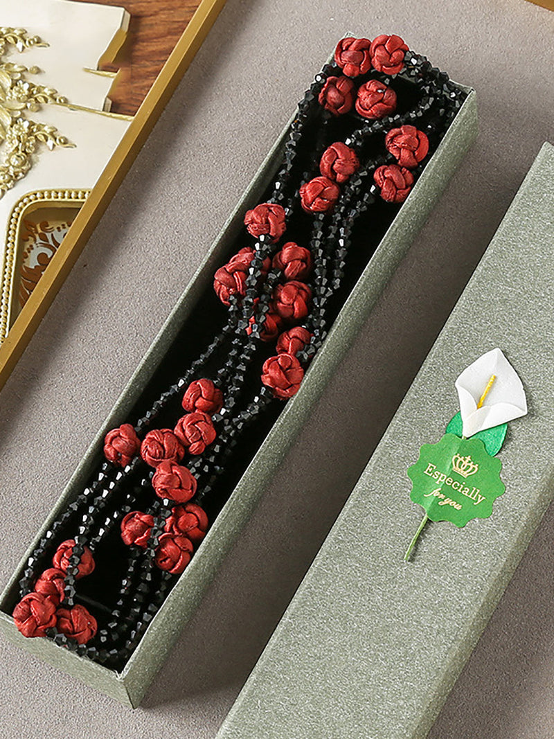 Ruyi Knot Beads Weave Sweater Necklace Qn005