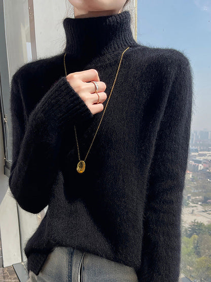 Autumn Turtleneck Soft Wool Sweater Ba1038