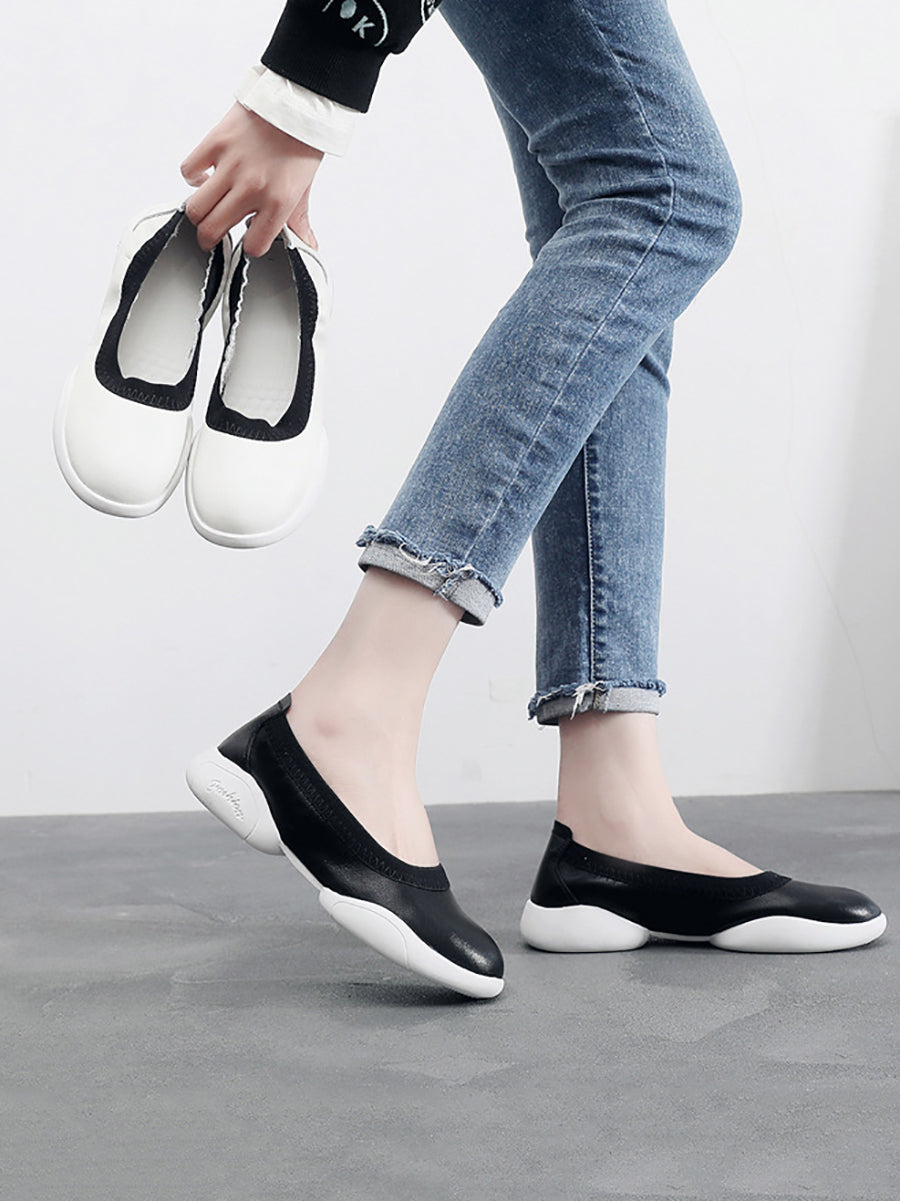 Summer Leather Low-heel Shoes Ui1017