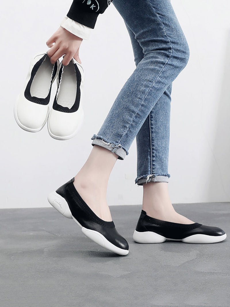 Summer Leather Low-heel Shoes Ui1017