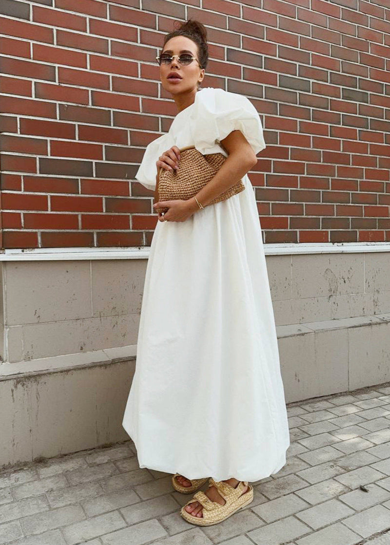 Puff-sleeve Maxi Dress – Effortless Volume