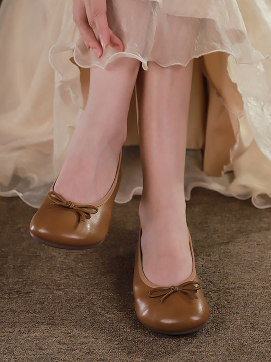 Summer Leather Bowknot Shoes Fg1002