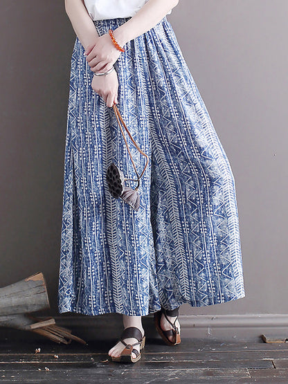 Summer Batik Wide-leg Loose Pants Ll001