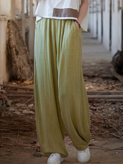 Summer Tie-dye Straight-leg Linen Pants Cv1013