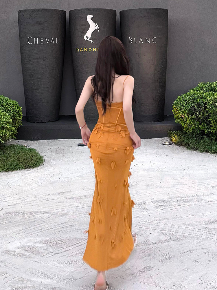 Yellow Tie-back Maxi Dress