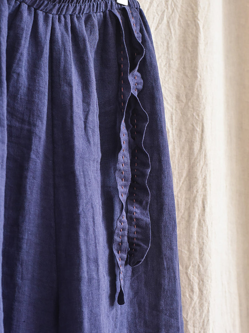 Drawstring Loose Linen Turnip Pants Cx045