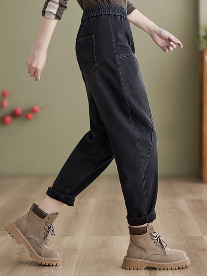 Autumn Fleece-lined Harem Pants Qn025