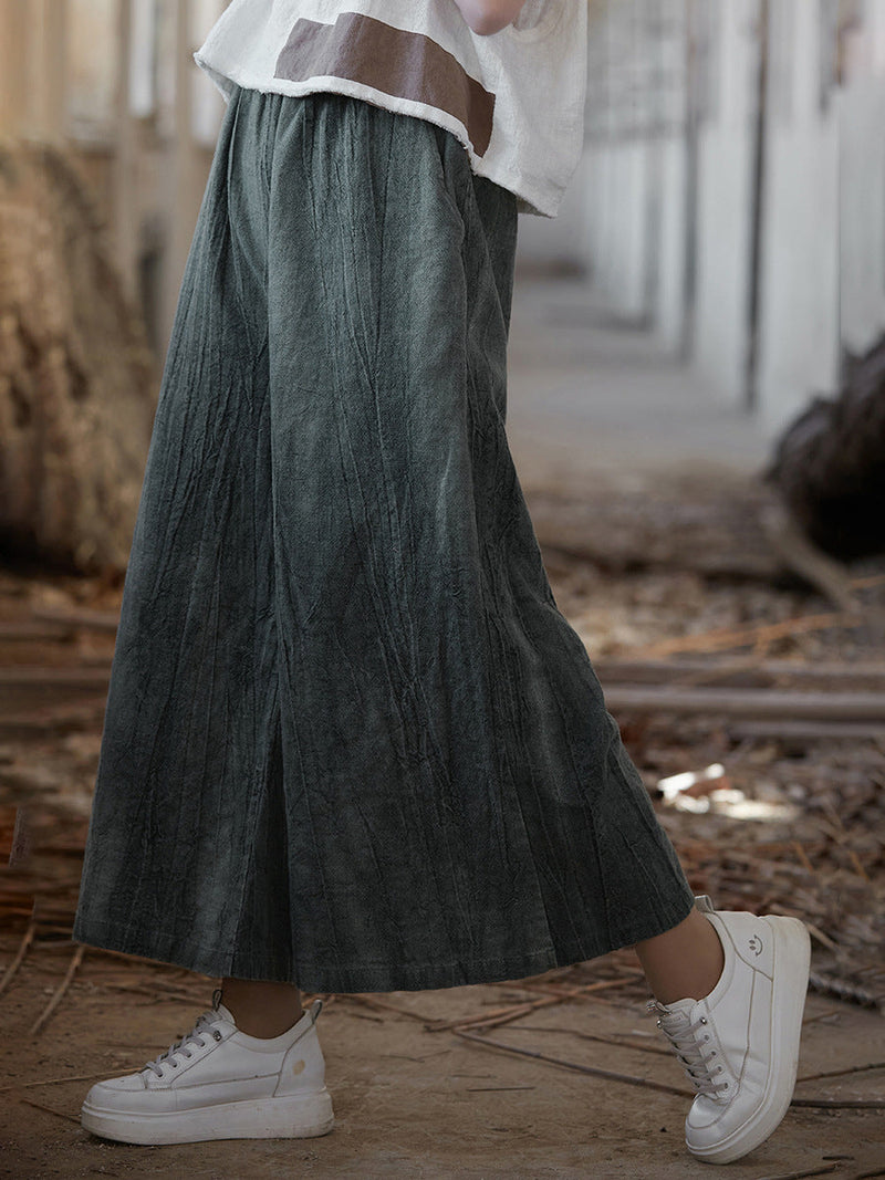 Summer Tie-dye Ramie Wide-leg Pants Io1009