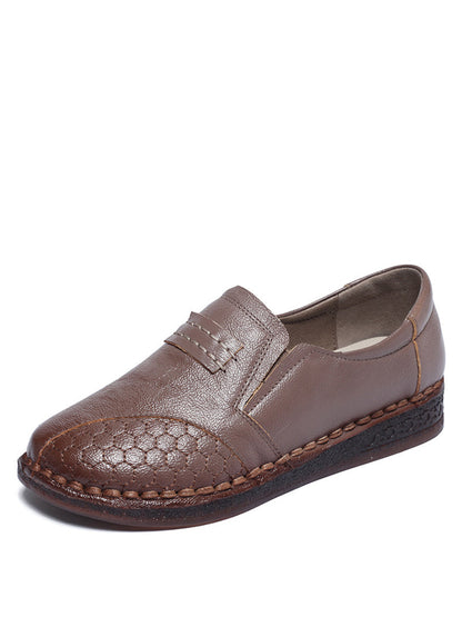 Summer Leather Spliced Low Heel Shoes As1010