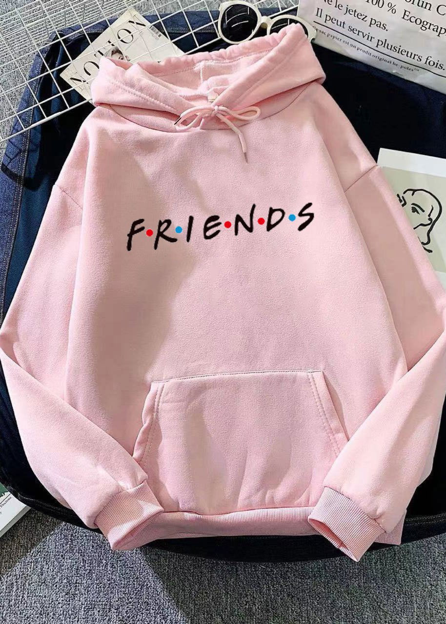 Friends Print Hoodie - Cozy Long Sleeve Sweatshirt