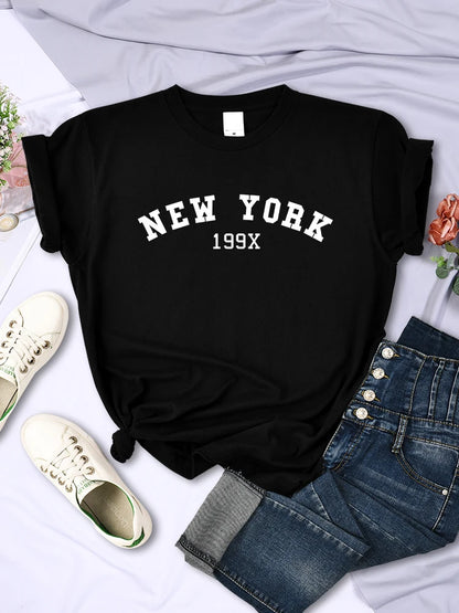 New York 199x Personality Letter T Shirt Brand Short Sleeve Comfortable Tee Shirtsport Summer T-shirts