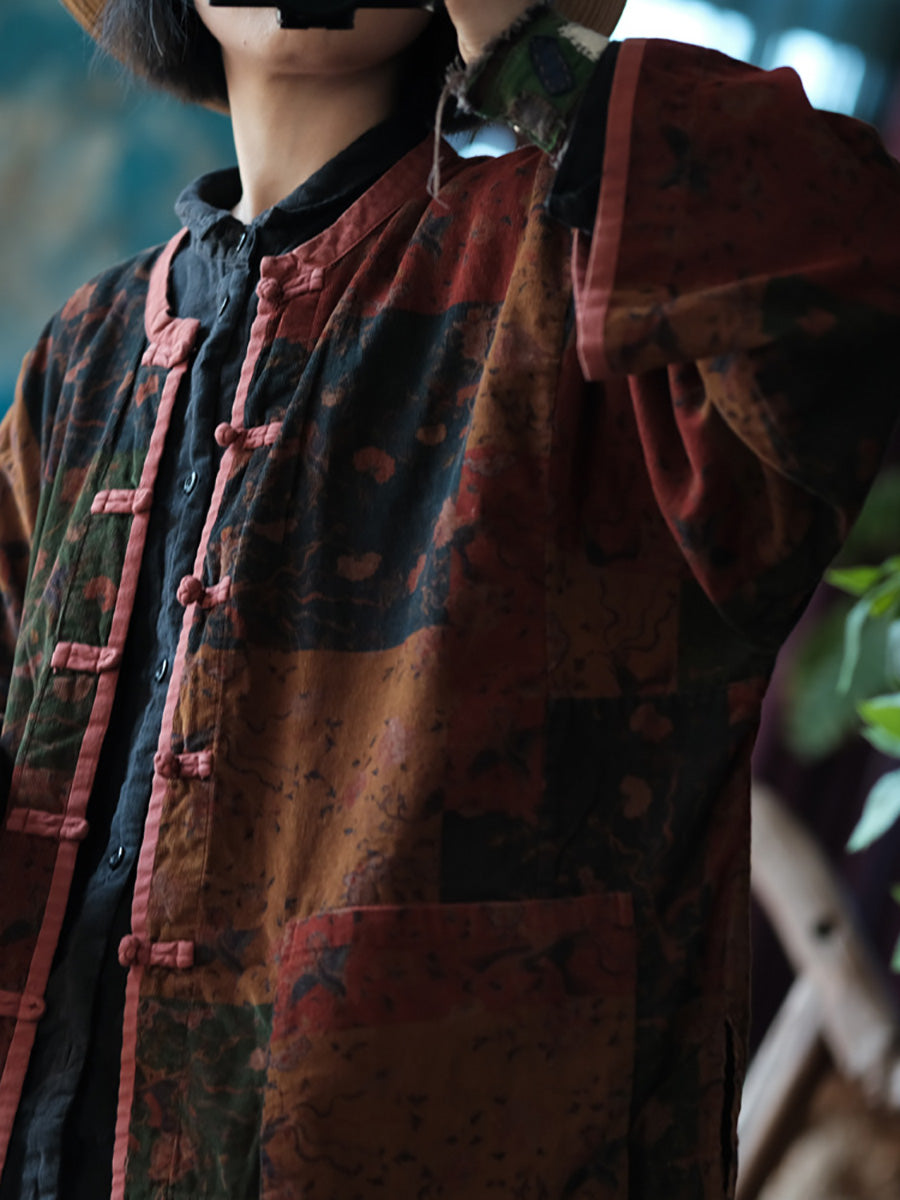 Spring Spliced Button Up Shirt Coat Pa1034
