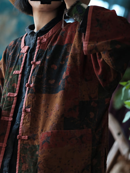 Spring Spliced Button Up Shirt Coat Pa1034