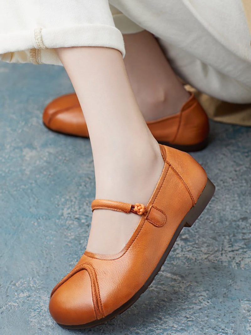 Summer Leather Spliced Soft Shoes Zz1038
