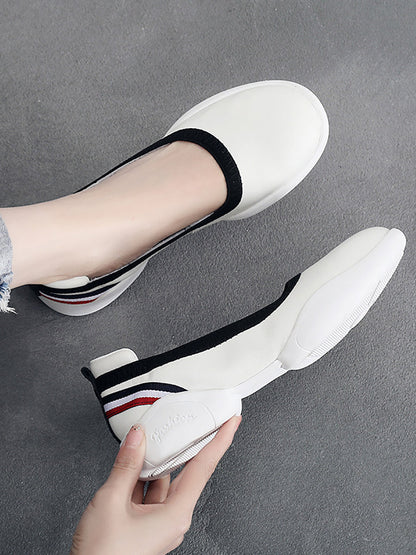 Summer Leather Soft Spliced Flat Shoes Ui1018
