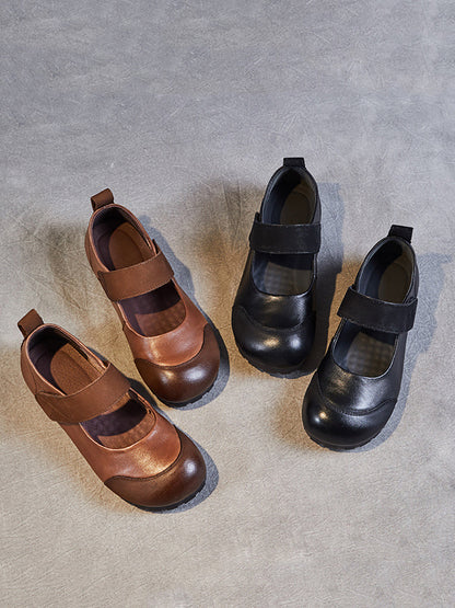 Summer Soft Leather Flat Shoes Qw1020