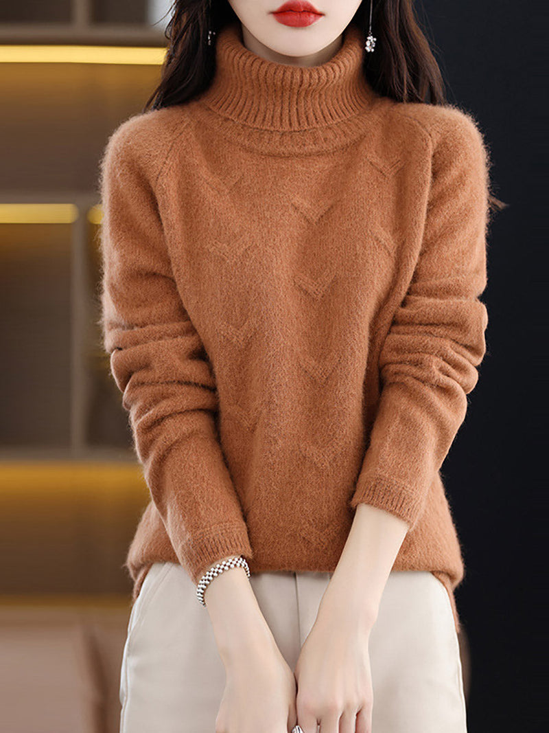 Autumn Turtleneck Wool Warm Knit Sweater Ax1032