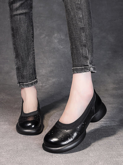 Summer Genuine Leather Low Heel Shoes Ii1024