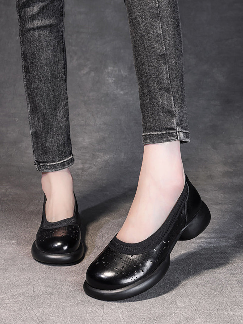 Summer Genuine Leather Low Heel Shoes Ii1024