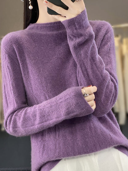 Autumn Turtleneck 100%wool Knit Sweater Qu028