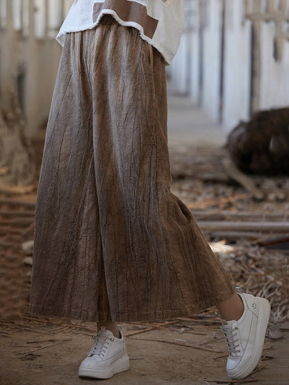 Summer Tie-dye Ramie Wide-leg Pants Io1009