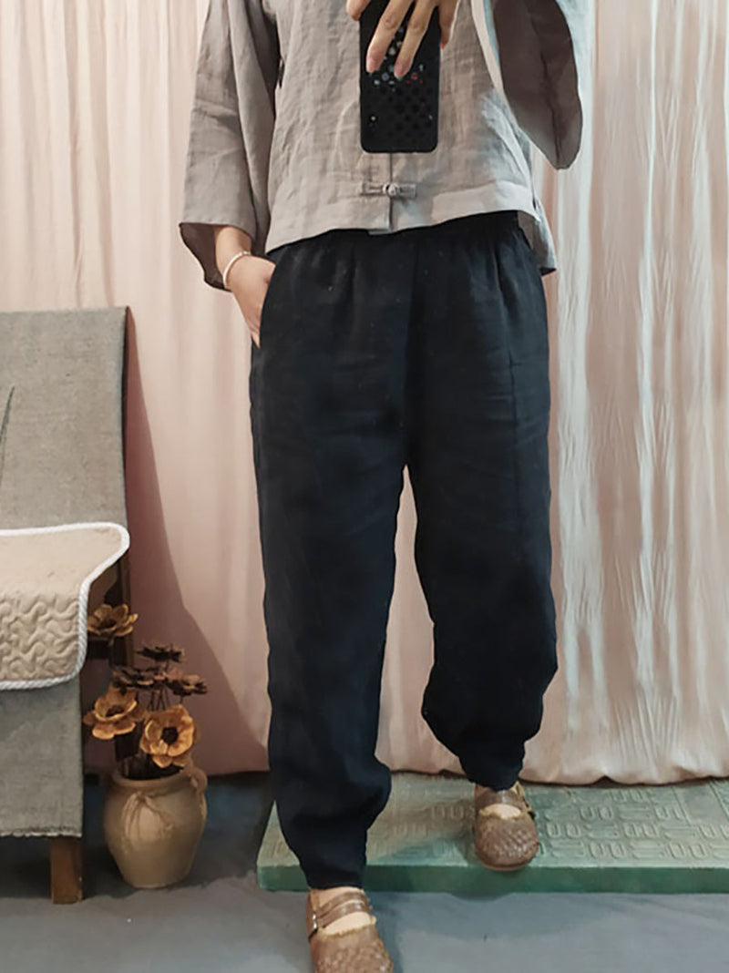 Spring Ramie Loose Pants Kl1032