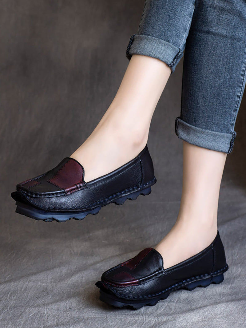 Summer Spliced Leather Shoes Pp1032