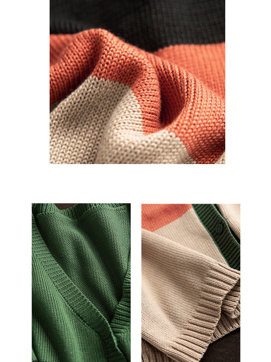 Autumn Colorblock V-neck Knit Sweater As1012