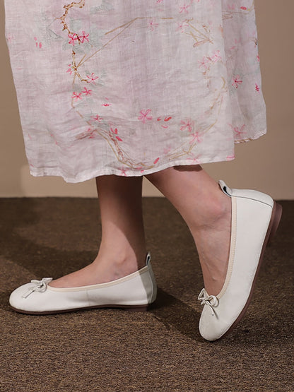 Summer Leather Flower Knurling Flat Shoes Ty1029