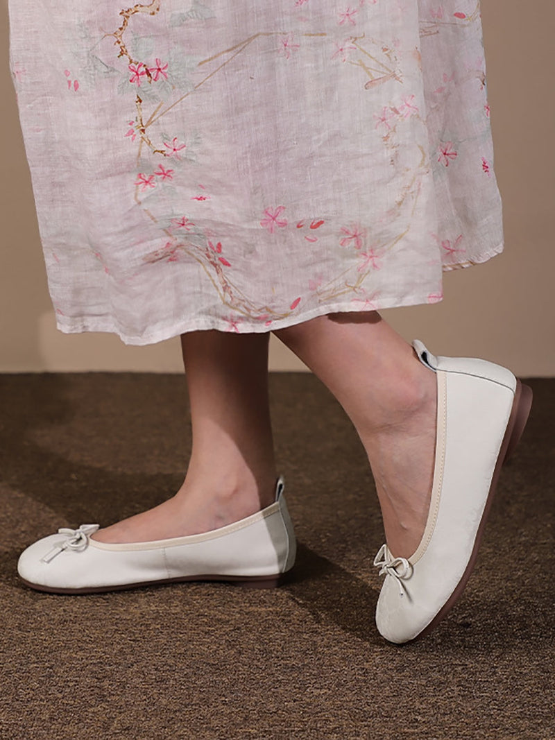 Summer Leather Flower Knurling Flat Shoes Ty1029