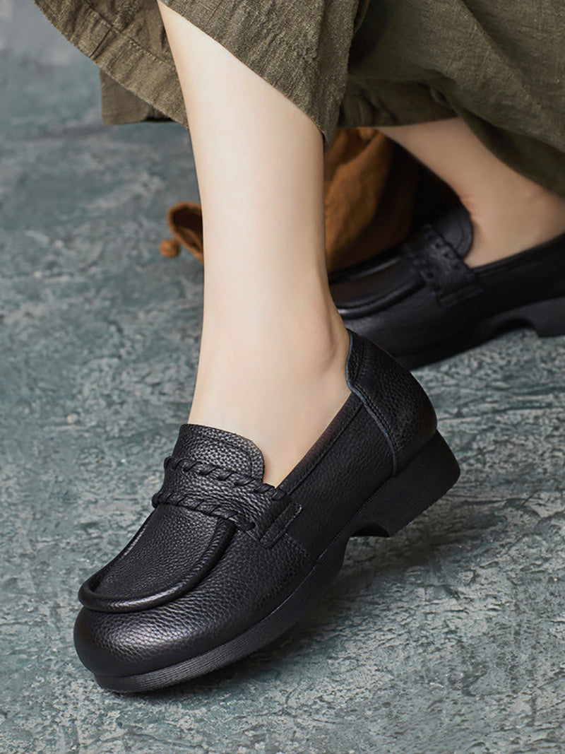 Genuine Leather Low Heel Shoes Ba1055