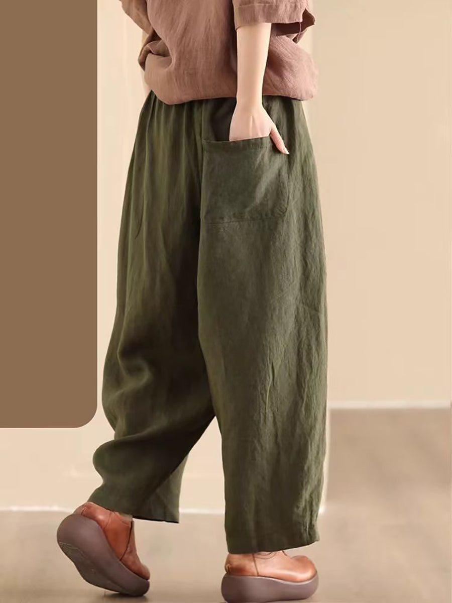 Summer Linen Loose Harem Pants We1021