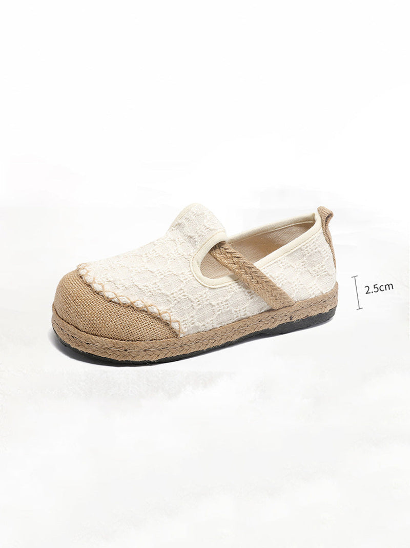 Summer Linen Cotton Flat Shoes Pa1027