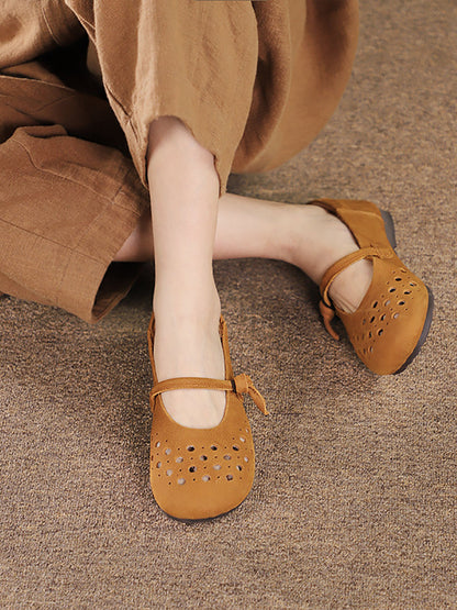 Soft Leather Cutout Shoes Xx1053