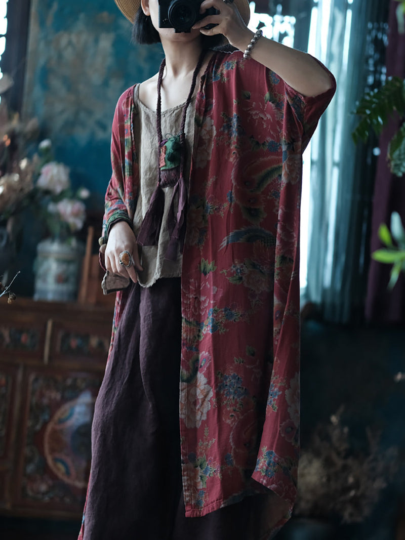 Flower Spring 100%cotton Shirt Coat Kl1013
