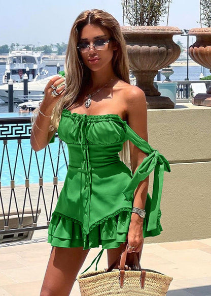 Lace-trim Corset Mini Dress – Romantic & Statement-making