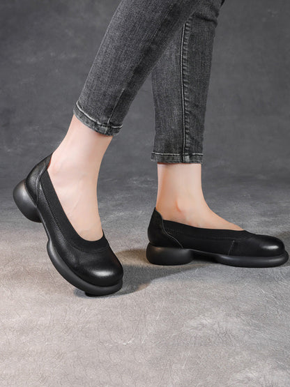 Summer Genuine Leather Low Heel Shoes Fd016
