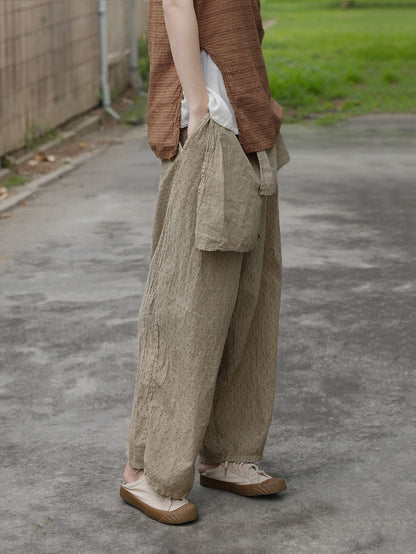 Spring Dot Spliced Cotton Straight-leg Pants Sc1019