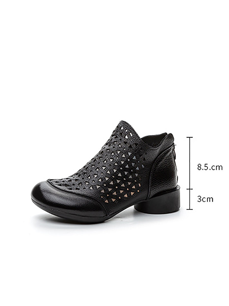 Summer Leather Soft Cutout Boots Ui1029