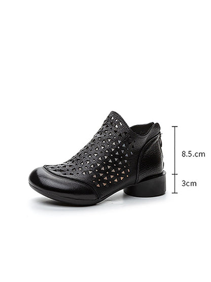 Summer Leather Soft Cutout Boots Ui1029
