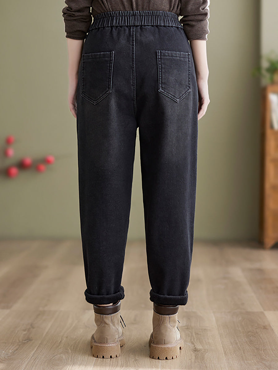 Autumn Fleece-lined Harem Pants Qn025