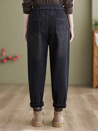 Autumn Fleece-lined Harem Pants Qn025