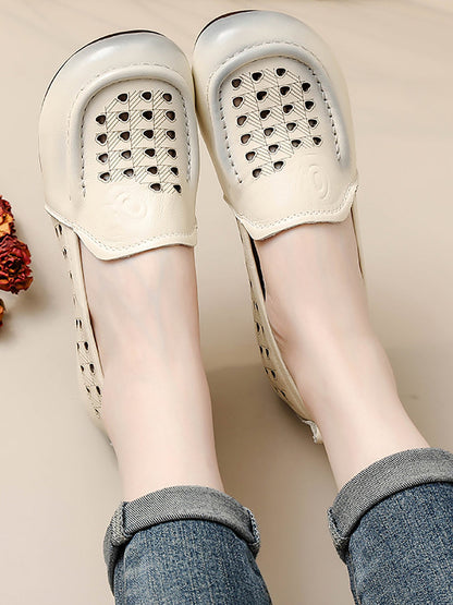Summer Cutout Genuine Leather Shoes Oo1020
