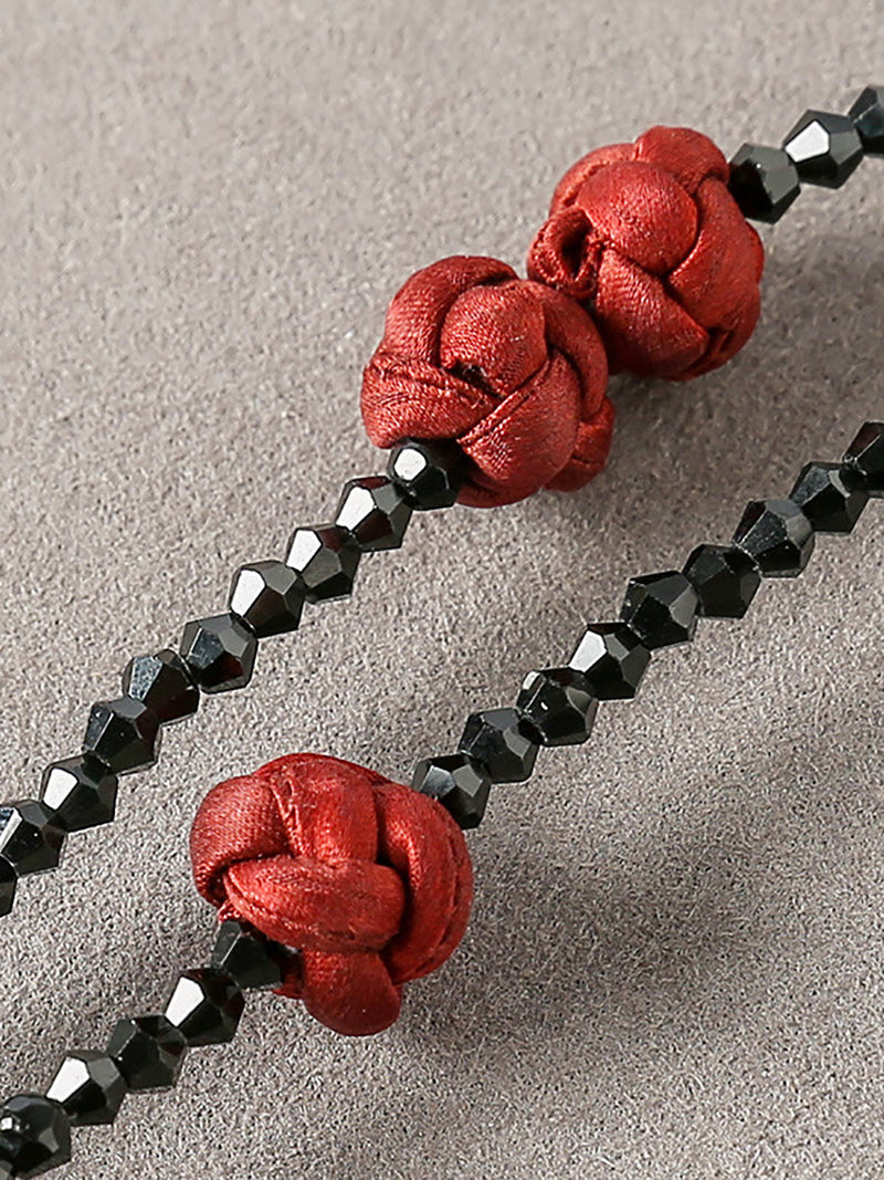 Ruyi Knot Beads Weave Sweater Necklace Qn005
