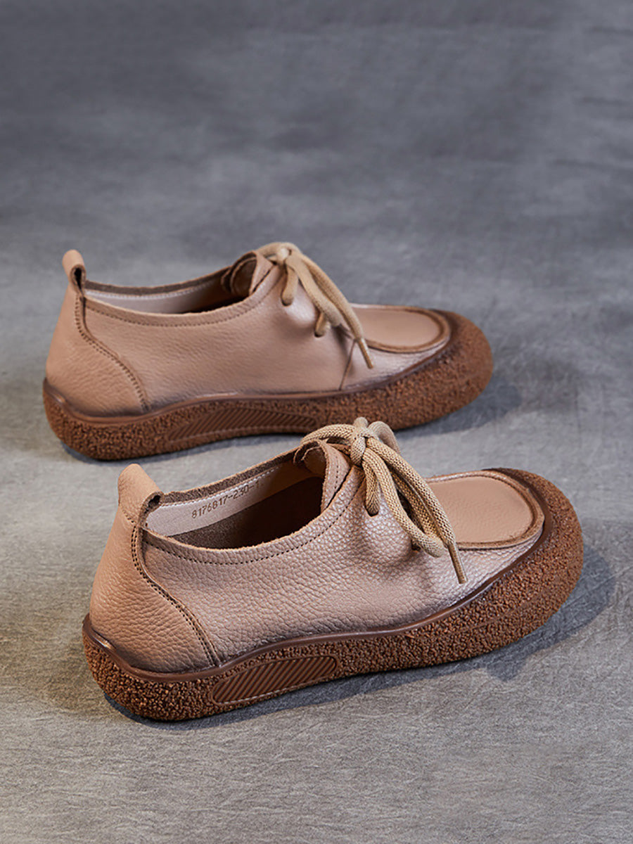 Autumn Soft Leather Strap Flat Shoes Ai1026