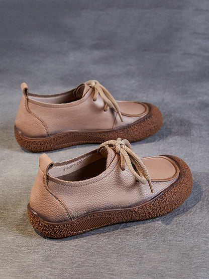 Autumn Soft Leather Strap Flat Shoes Ai1026