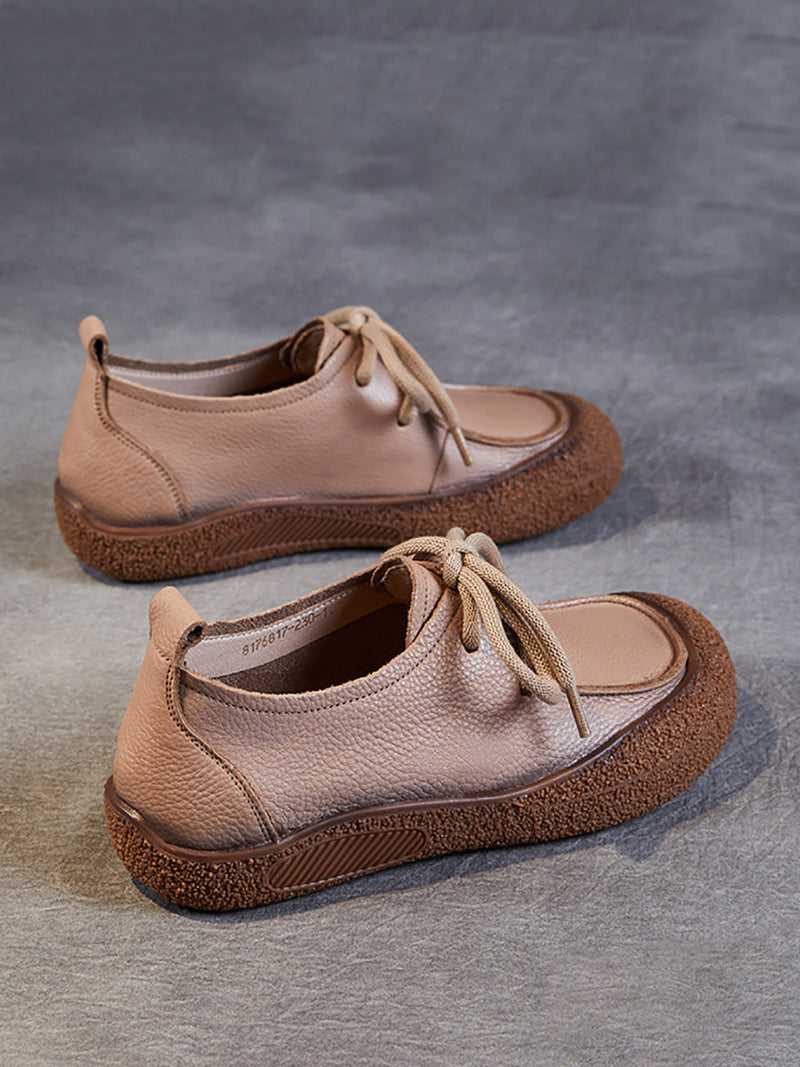 Autumn Soft Leather Strap Flat Shoes Ai1026