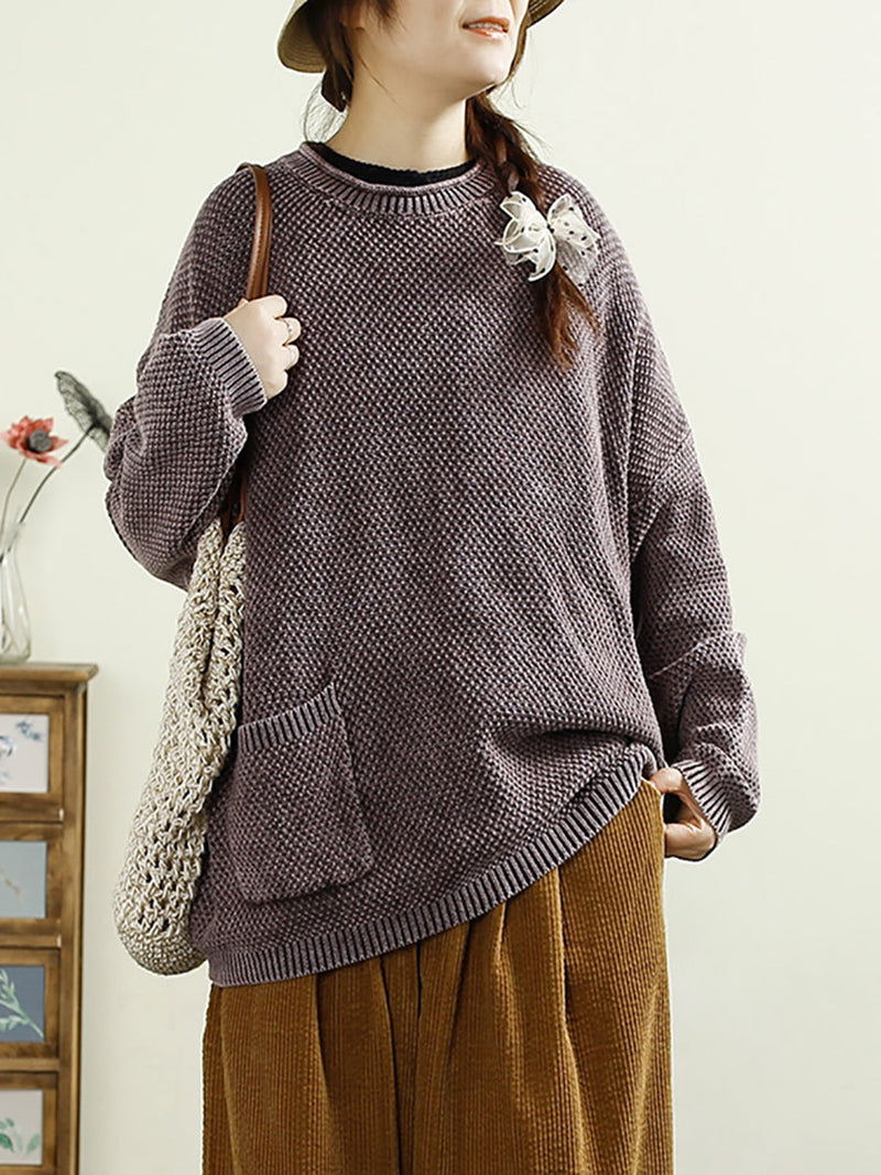 Autumn O-neck Knit Sweater F4211