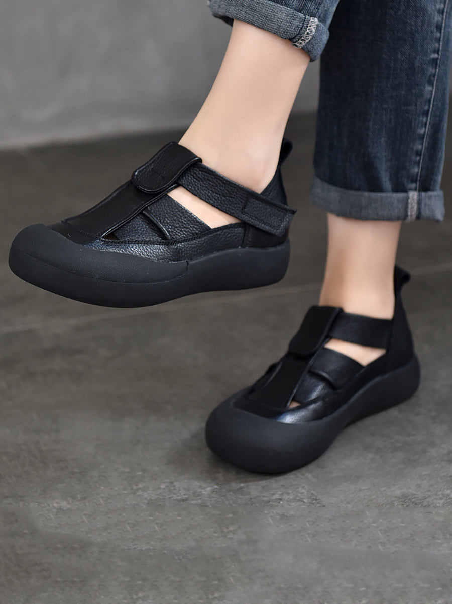 Summer Leather Flat Shoes Aa1049